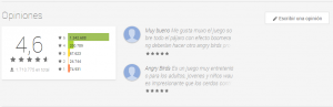 Opiniones en Google Play para Angry Birds